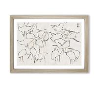 Cranes by Katsushika Hokusai Framed Print | A2 Oak Framed Wall Art | Ready to Hang | Asian Animal Picture | Living Room Bedroom Lounge Office