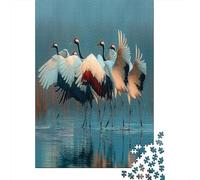 Cranes Dance Gracefully in The Wetlands Puzzle 70x50cm/1000pcs Puzzles, Die Für Erwachsene Und Personen Ab 14 Jahren Geeignet Sind