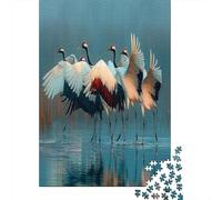 Cranes Dance Gracefully in The Wetlands Rätsel Für Erwachsene || Familienspaß-Puzzles 38x26cm/1000pcs Erwachsene