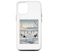 Cranes In A Snowy Marsh Mount Fuji and Rising Sun Ukiyo-e Case for iPhone 12/12 Pro