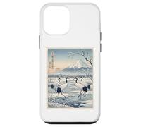 Cranes In A Snowy Marsh Mount Fuji and Rising Sun Ukiyo-e Case for iPhone 12 mini