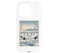 Cranes In A Snowy Marsh Mount Fuji and Rising Sun Ukiyo-e Case for iPhone 15 Pro