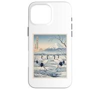 Cranes In A Snowy Marsh Mount Fuji and Rising Sun Ukiyo-e Case for iPhone 16 Pro Max