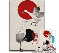 Cranes Japanese Art Artistic Wooden Puzzle for Adults, 1000 Pieces | Section-by-section building: a simple way to organise the image over several sessions.