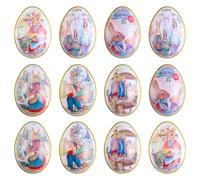 Cranight Easter Egg Hunt,12PCS Empty Easter Egg Shells, Fillable Easter Eggs, Easter Decorations Bunny Tin Box, Metal Easter Egg Hunt Kit, Easter Gifts for Kids