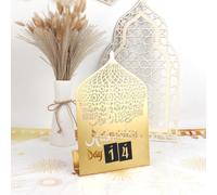 Cranight Ramadan Advent Calendar 2025 Metal DIY Countdown Calendars Eid Decorations for Home Ramadan Ornament Kids Gift Gold