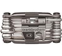Crank Brothers Multi 19 Tool - Nickel/Bicycle Cycling Cycle Road Mountain Trail Folding Fold Emergency Survival Repair Kit Screwdriver Hex Wrench Multifunction Essential