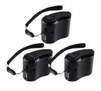 Crank Chargers, 3 on-go Mini Power Bank, Blk