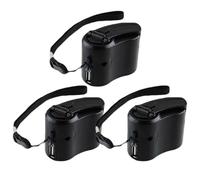 Crank Chargers, 3 on-go Mini Power Bank, Blk, Hand Crank Phone Chargers