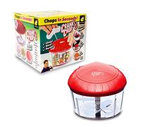 Crank Chop Food Chopper and Processor Deluxe with Japanese Blades - Chop Dice Puree Vegetables Onions Tomatoes Garlic Meats and Nuts in Just Seconds for Delicious Meals - Perfect for Homemade Salsa