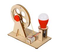 Crank Electricity Model - Rotary Energy Demonstration, Timber Voltage Maker Discovery Package, STEM Current Transmission Exploration, Magnetic Wire Educational Structure | Machine for Pupils & Tutors