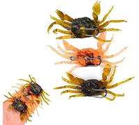 Cranka Crab Lure Crab Bait - 3D Simulated Crab Soft Bait with Pointed Hook Double Hook, 3D Crab Lure Crab Trap for Sea Fishing, Saltwater Fishing Accessory (3PCS)