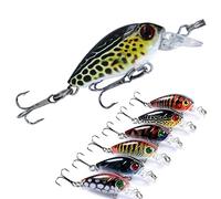 Crankbaits Fishing Lures 6 Pcs - Floating Hard Baits With Treble Hooks, 3D Lifelike Eyes and Tackle Box for Sea, Lake, Pike, Perch, Trout