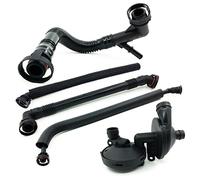 Crankcase Ventilation Valve Oil Separator Hose Compatible with BMW E46 E60 E39 X3 X5 320i, 323i, 325, 325i 328i, 330i, 525i, 528i CCV PCV Valve Ventilation Separator 5 Piece Value Kit 11611432559