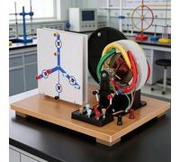 Cranked AC/DC Generator Model, Electromagnetic Power Supply Demonstration for Physics, Observe Operating Structure