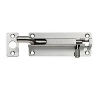 Cranked Barrel Surface Mounted Door Bolt Lock 100 x 38mm Satin Stainless Steel