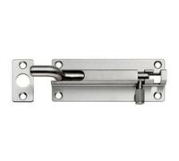 Cranked Barrel Surface Mounted Door Bolt Lock 100 X 38mm Satin Stainless Steel