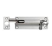 Cranked Barrel Surface Mounted Door Bolt Lock- 100 x 38mm- Satin Stainless Steel | Sliding Security Barrel Bolt - Heavy Duty Secure Sliding Latch - Door/Gate Wall Mounted Lock
