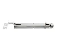 Cranked Barrel Surface Mounted Door Bolt Lock 200 x 38mm Satin Stainless Steel