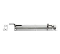 Cranked Barrel Surface Mounted Door Bolt Lock 200 x 38mm Satin Stainless Steel Loops Metallics One Size
