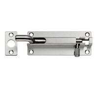 Cranked Barrel Surface Mounted Door Bolt Lock - 80 x 38mm- Satin Stainless Steel | Sliding Security Barrel Bolt - Heavy Duty Secure Sliding Latch - Door/Gate Wall Mounted Lock