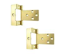 Cranked Easy Fit Flush Hinge 50mm - 2" Inch Brassed Steel Hinge - 1 Pair (2 Hinges)