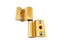 Cranked Hinges 1 pcs Aluminum Alloy Door and Window Hinge Broken Bridge Heat Insulation Flat Open Hardware Folding Thickened Hinges(Golden-45mm Left)