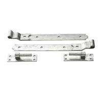 Cranked Hook and Band Gate Hinges & Garage Hinges, Galvanised Steel, Sizes 8″ - 36" Heavy-Duty Garage Door Hinge (14")
