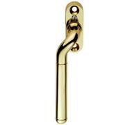 Cranked Locking Window Espagnolette Handle Left Handed 110mm Polished Brass