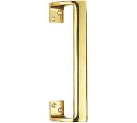 Cranked Oval Grip Door Pull Handle 225mm Length 46.5mm Proj Polished Brass Loops Metallics One Size