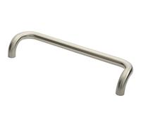 Cranked Pull Handle 480 x 30mm 450m Fixing Centres Satin Stainless Steel Loops Metallics One Size