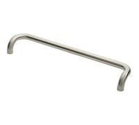 Cranked Pull Handle 630 x 30mm 600mm Fixing Centres Satin Stainless Steel