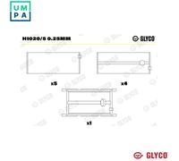 Glyco Crankshaft Bearing H1020/5 +0.25mm for F1CE0481A/F1CE0481B 3.0L 4cyl