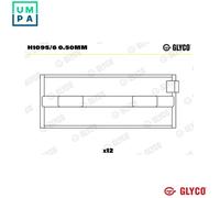 GLYCO H1095/6 0.50mm Crankshaft bearing