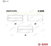 Glyco Crankshaft Bearing H1247/5 STD - for Mitsubishi 4M40/4M41 2.8L/3.2L (Pajero II 2000-2007)