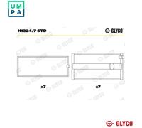 CRANKSHAFT BEARING H1324/7 STD STD FOR dCi11B/43/11-270/11G/11E/11C 11.1L 6cyl