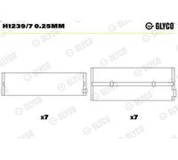 Fits GLYCO H1239/7 0.25MM Crankshaft Bearing H1239/7 0.25MM Crankshaf ⭐UK Stock⭐