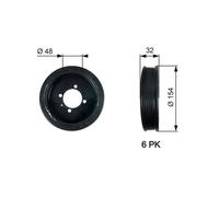 GATES TVD1130 Crankshaft pulley