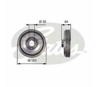 CRANKSHAFT BELT PULLEY TVD DAMPER GATES OE QUALITY REPLACEMENT TVD1067