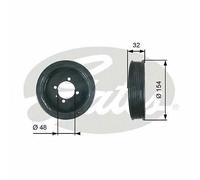 CRANKSHAFT BELT PULLEY TVD DAMPER GATES OE QUALITY REPLACEMENT TVD1130