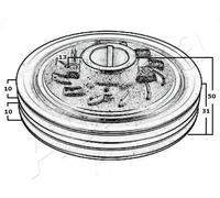 Crankshaft Pulley 122-05-500 ASHIKA for MITSUBISHI HYUNDAI