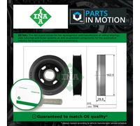 Crankshaft Pulley fits VAUXHALL VIVARO X82 1.6D 2014 on Belt INA 4423031 Quality
