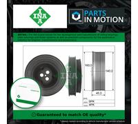 Crankshaft Pulley (TVD) fits FORD TRANSIT CUSTOM V362 TDCi 2.2D 12 to 15 INA New