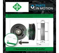 Crankshaft pulley with vibration damper 544 0515 20 INA for RENAULT DACIA NISSAN