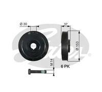 GATES TVD1006A Crankshaft pulley