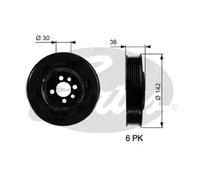 Crankshaft Pulley TVD1009 GATES for VW AUDI SEAT SKODA