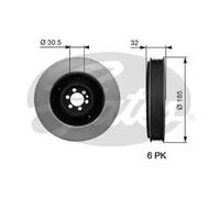 GATES TVD1042 Crankshaft pulley