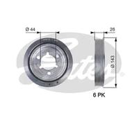Crankshaft Pulley TVD1055 GATES for CITROËN PEUGEOT