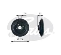GATES TVD1124 Crankshaft pulley