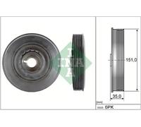Crankshaft Pulley (TVD) fits DACIA SANDERO Mk2 1.6 1.5D 2008 on INA 123030453R